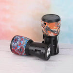 Boxa portabila bluetooth cu incarcare solara, design Darbuka, cu radio FM si lanterna, negru-inflorat