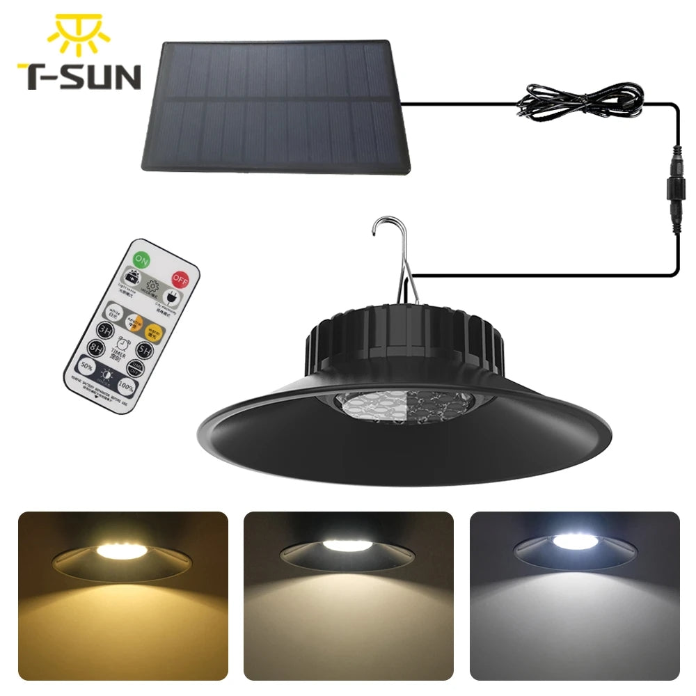 RESIGILAT - Lampa solara suspendata, cu telecomanda, 90 Lm/W