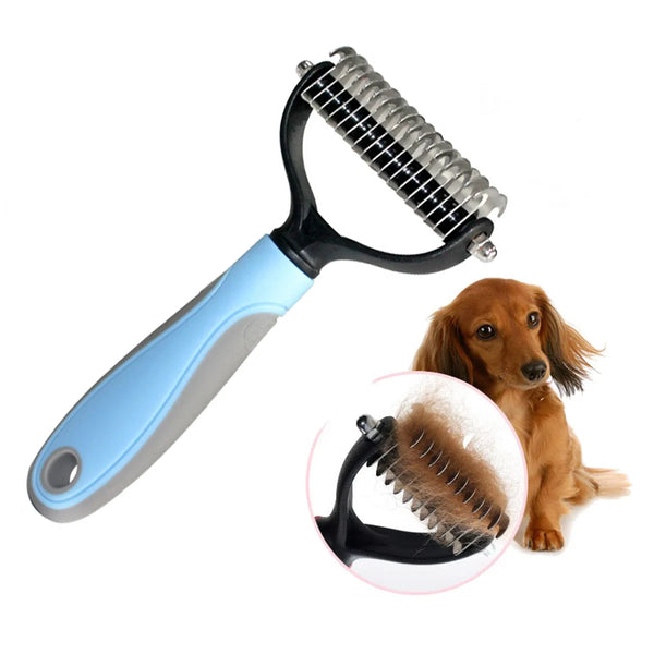 Perie Curatare Par Caini Pisici Otel Inoxidabil Maner Ergonomic 17.2x9cm - detaliu produs