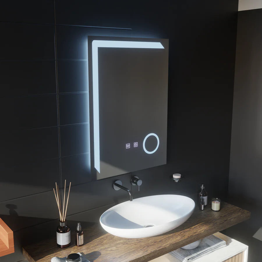 Oglinda LED Rectangulara, 60x80cm, Linea Touch, Sistem Dezaburire