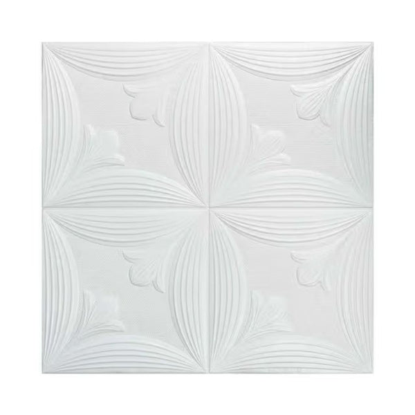 Tapet 3D Spuma Autoadeziv Floral Alb Decorativ pentru Dormitor Living Baie - imagine principala