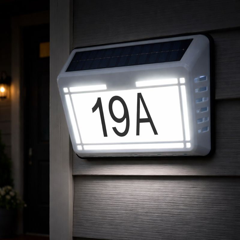 Lampa solara LED cu numar casa iluminat exterior