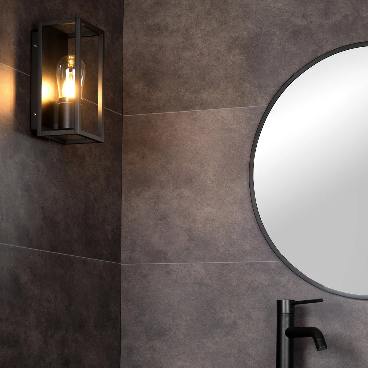 Lampa Perete Baie Carlyn Design Modern Negru IP54 Aluminiu - detaliu produs