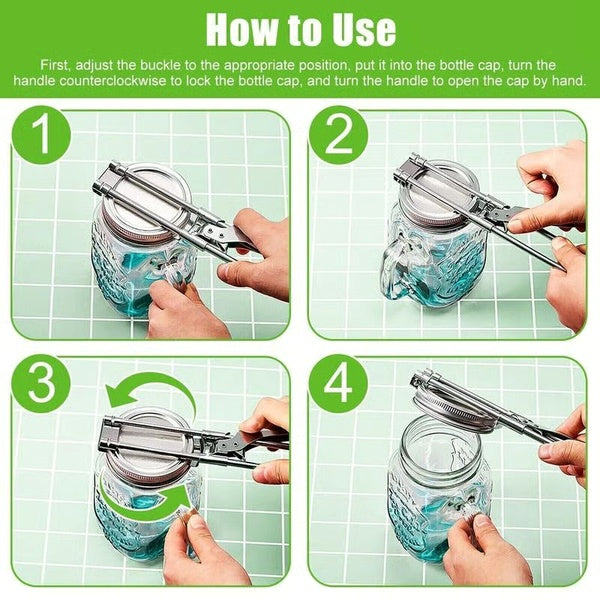 Deschizator reglabil pentru borcane otel inoxidabil capace 0-16 cm - detaliu produs