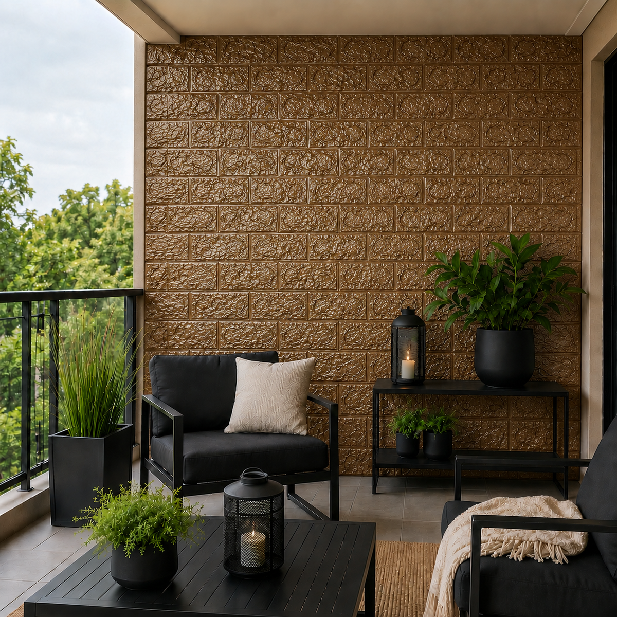 Panou Decorativ 3D Autoadeziv Maro Lucios Spuma Polietilena 70cm x 77cm 6mm - detaliu produs