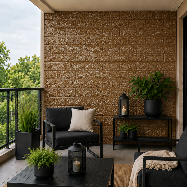 Panou Decorativ 3D Autoadeziv Maro Lucios Spuma Polietilena 70cm x 77cm 6mm - in context de utilizare