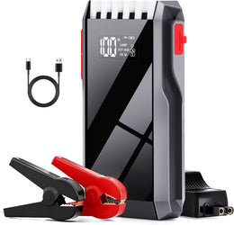 Robot Pornire Auto Portabil 600A, Jump Starter 12V cu Acumulator 6000mAh, Ecran LCD si Port USB