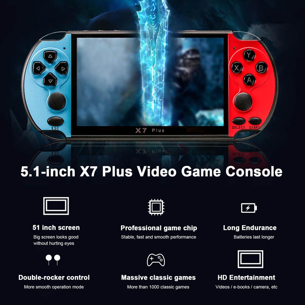Consola jocuri portabila X7 Plus, display 5.1 inch, TV-Out, 15000 jocuri