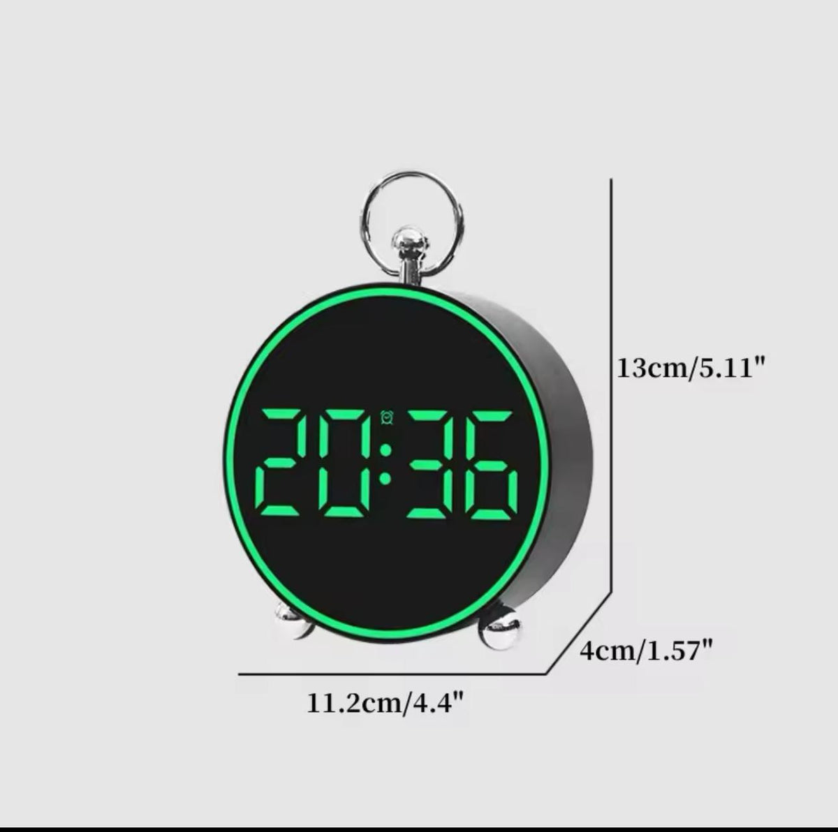 Ceas desteptator digital LED 4,4" cu afisaj color, comanda vocala si alarme personalizabile - trezeste ecranul prin bataie din palme