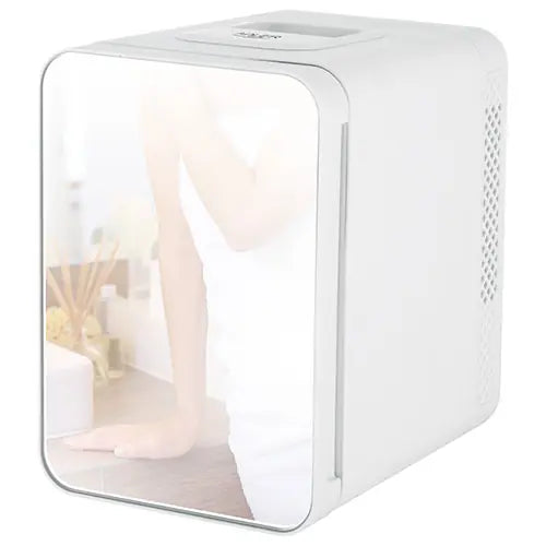Mini Frigider pentru Cosmetice, functie de Racire si Incalzire, capacitate 4 litri, cu Oglinda si Iluminare LED, 12 V si 220 V