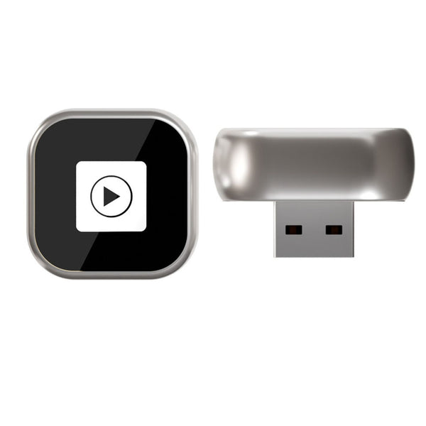Adaptor wireless CarPlay si Android Auto 2 in 1 din aliaj de zinc, culoare auriu sampanie, compatibil universal