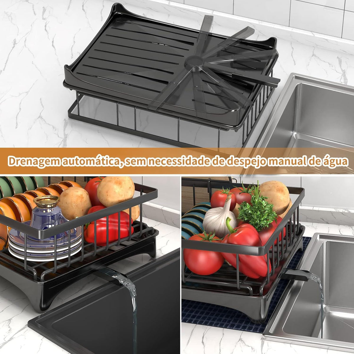 Scurgator de Vase Multifunctional pentru Bucatarie Organizator Boluri Farfurii Tacamuri - detaliu produs