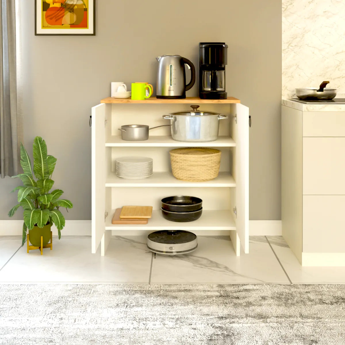Comoda Depozitare Mobilier Alb Dulap Multiplu Organizare Casa - detaliu produs