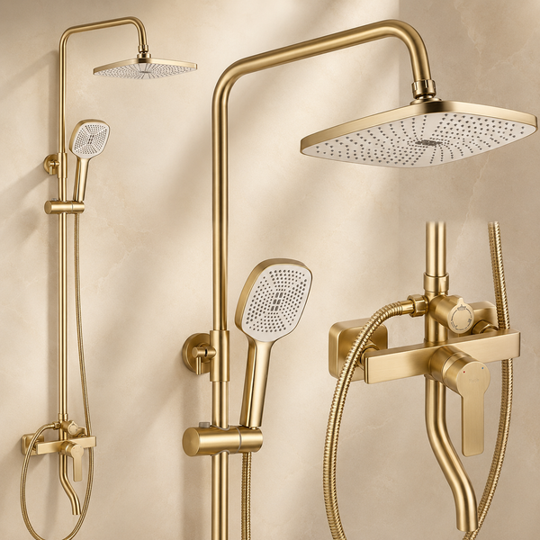 Coloana Dus Inox Crom Rotunda Montaj Perete Baie 20cm - in context de utilizare