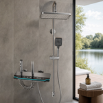 Coloana Dus Crom Sistem Dus Complet cu Baterie Mixta Termostatica