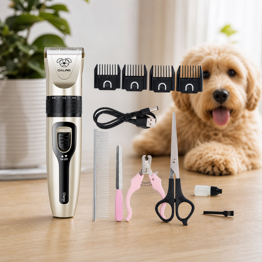 Masina de Tuns Animale Profesionala Fara Fir Reincarcabila USB 5 in 1 - in context de utilizare