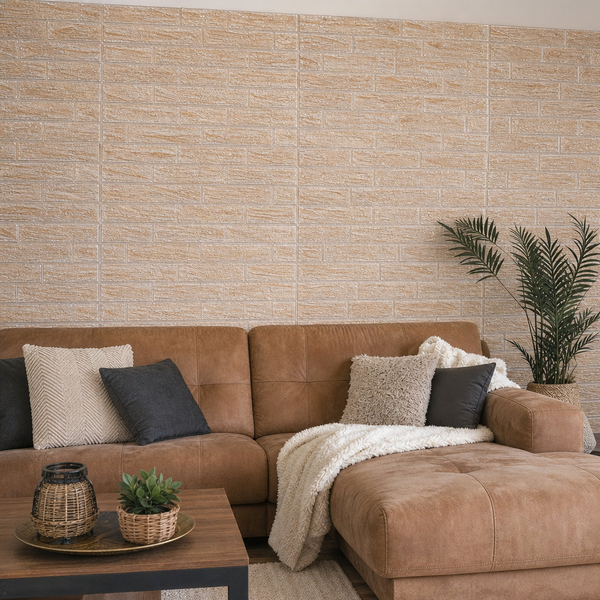 Tapet 3D Autocolant Bronz 70cm x 77cm x 6mm Decorativ Perete - in context de utilizare
