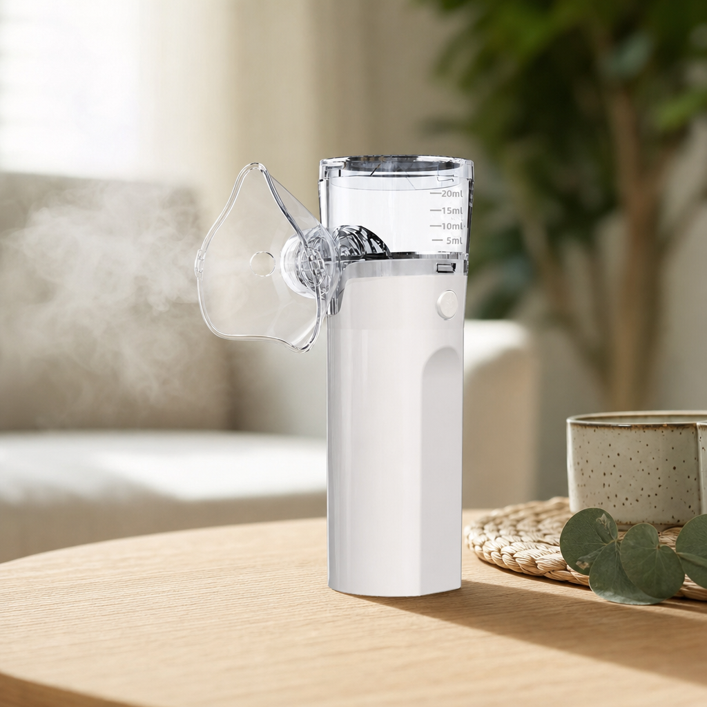 Nebulizator Portabil TZ-W07 Inhalator Ultrasonic Mesh USB Baterie AA - in context de utilizare