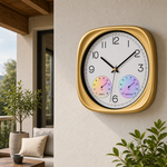 Ceas de Perete Premium cu Termometru și Higrometru, Mecanism Silențios – 30 × 30 cm