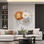 Ceas de Perete Premium Modern cu Design Abstract, Accente Aurii  75 × 45 cm
