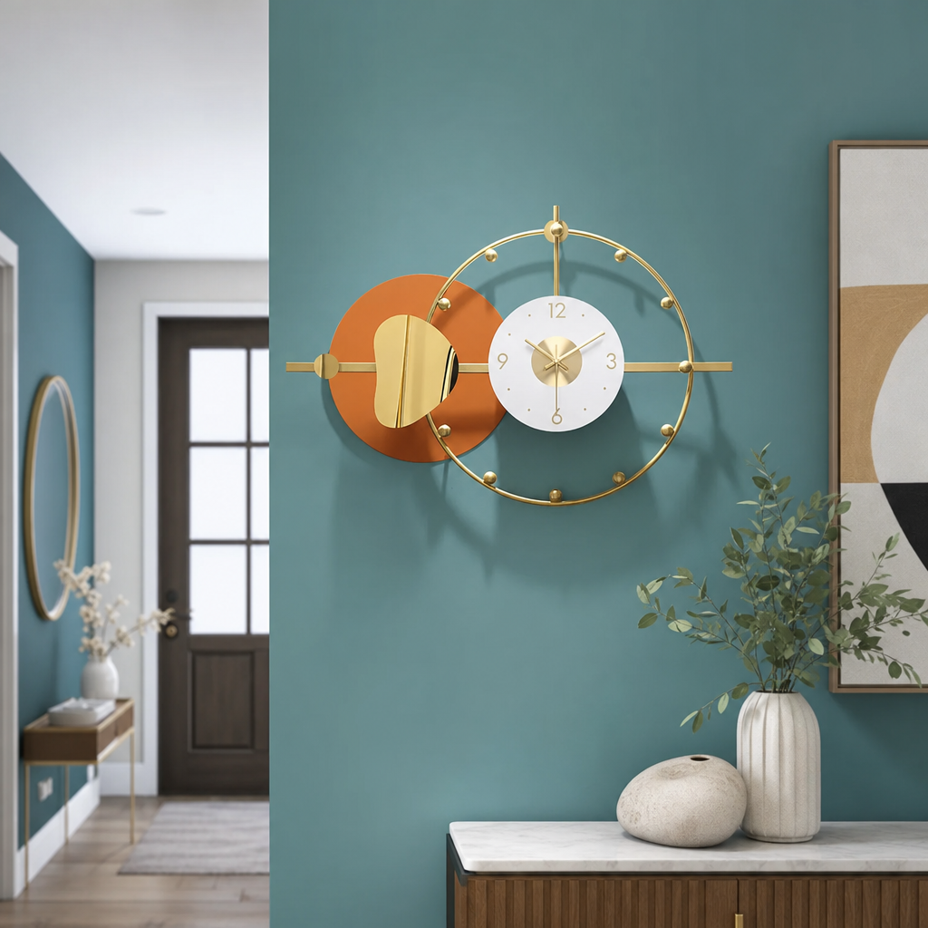 Ceas Perete Analog Decorativ Silentios Design Modern Negru - in context de utilizare