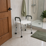 Scaun de Dus Multifunctional Polietilena Sezut Antiderapant Manere Detasabile Inaltime Ajustabila 37.5-49.5cm