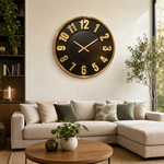 Ceas de Perete Premium 80 cm, 3 Variante de Culoare, Cifre 3D, Ramă Finisată și Geam din Sticlă