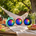 Boxă Portabilă Bluetooth 5.0 cu Lumini RGB, 1200 mAh, Hands-Free, USB și Card TF, 16 × 17 cm
