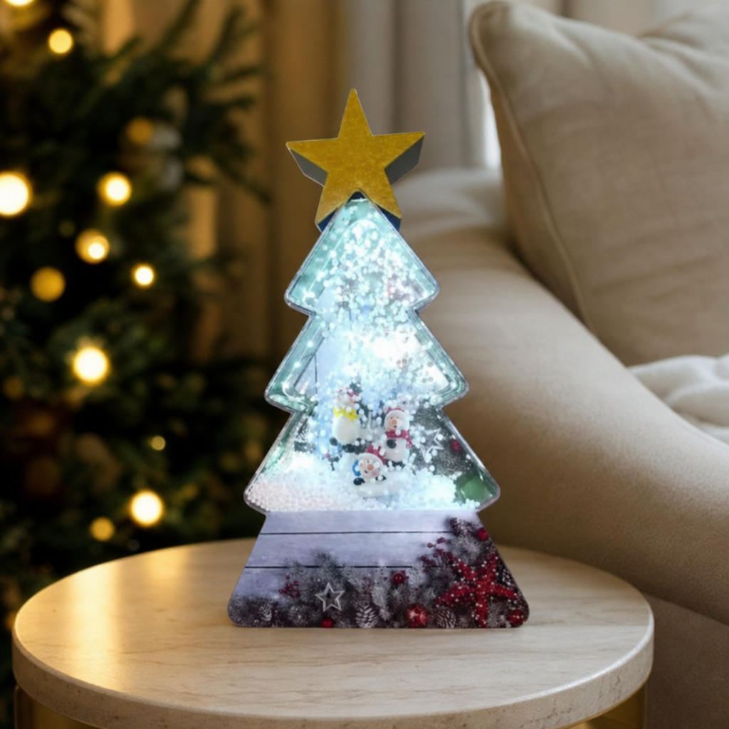 Brad Decorativ Craciun cu Muzica si Lumini LED Zapada Mobila Decoratiune Masa Festiva - in context de utilizare