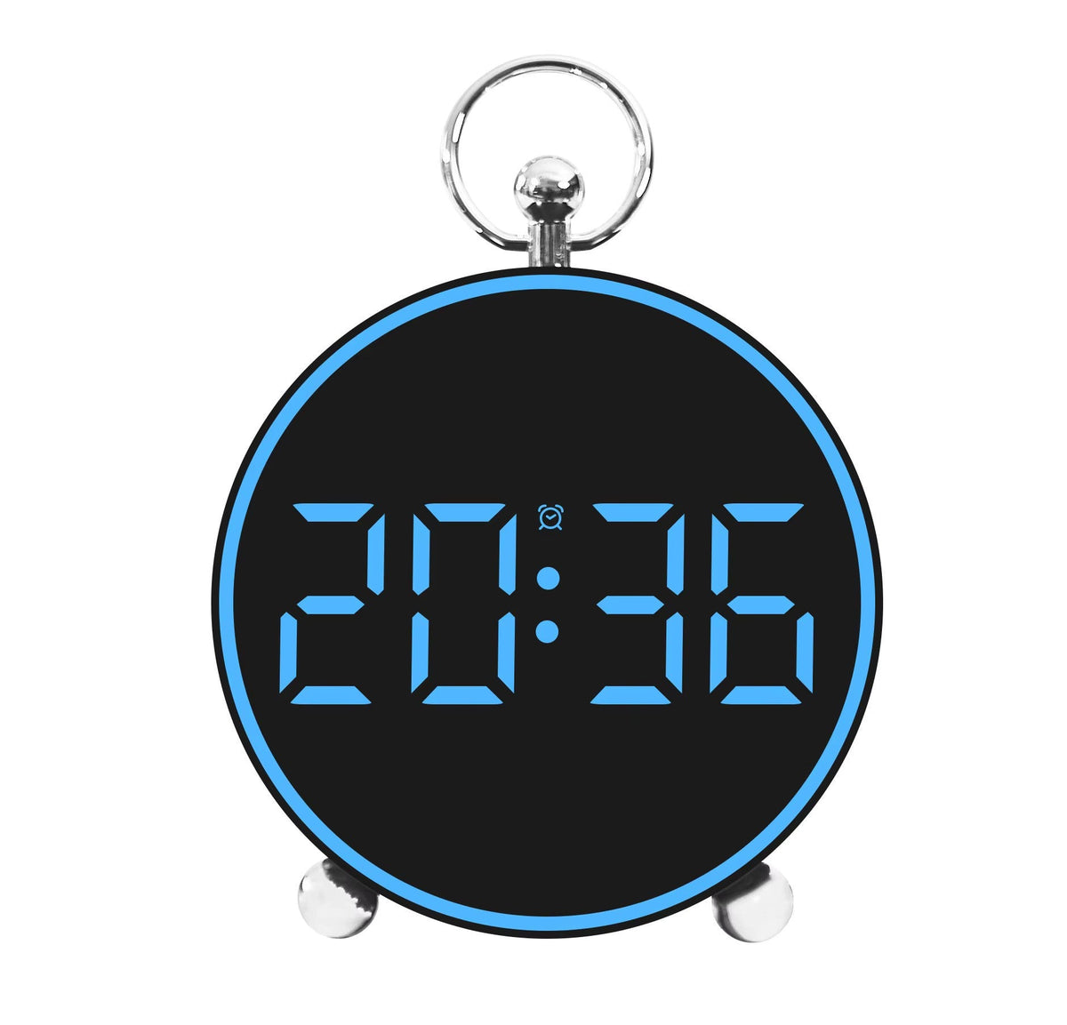 Ceas desteptator digital LED 4,4" cu afisaj color, comanda vocala si alarme personalizabile - trezeste ecranul prin bataie din palme
