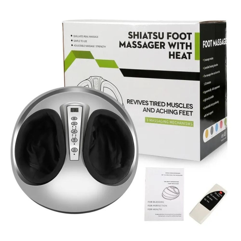 Aparat de masaj Shiatsu pentru picioare, afisaj LED, compresie aer cu incălzire, 3 Niveluri, ameliorarea durerii și tensiunii, picioare obosite, relaxarea mușchilor