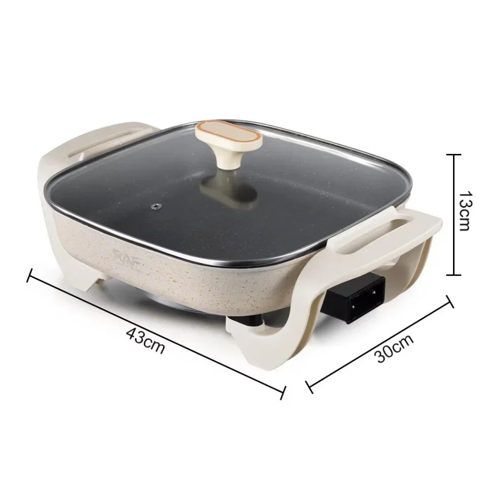 Oala electrica pentru gatit, RAF R5400, 1200W, capacitate 5L, 43x30x13cm, bej
