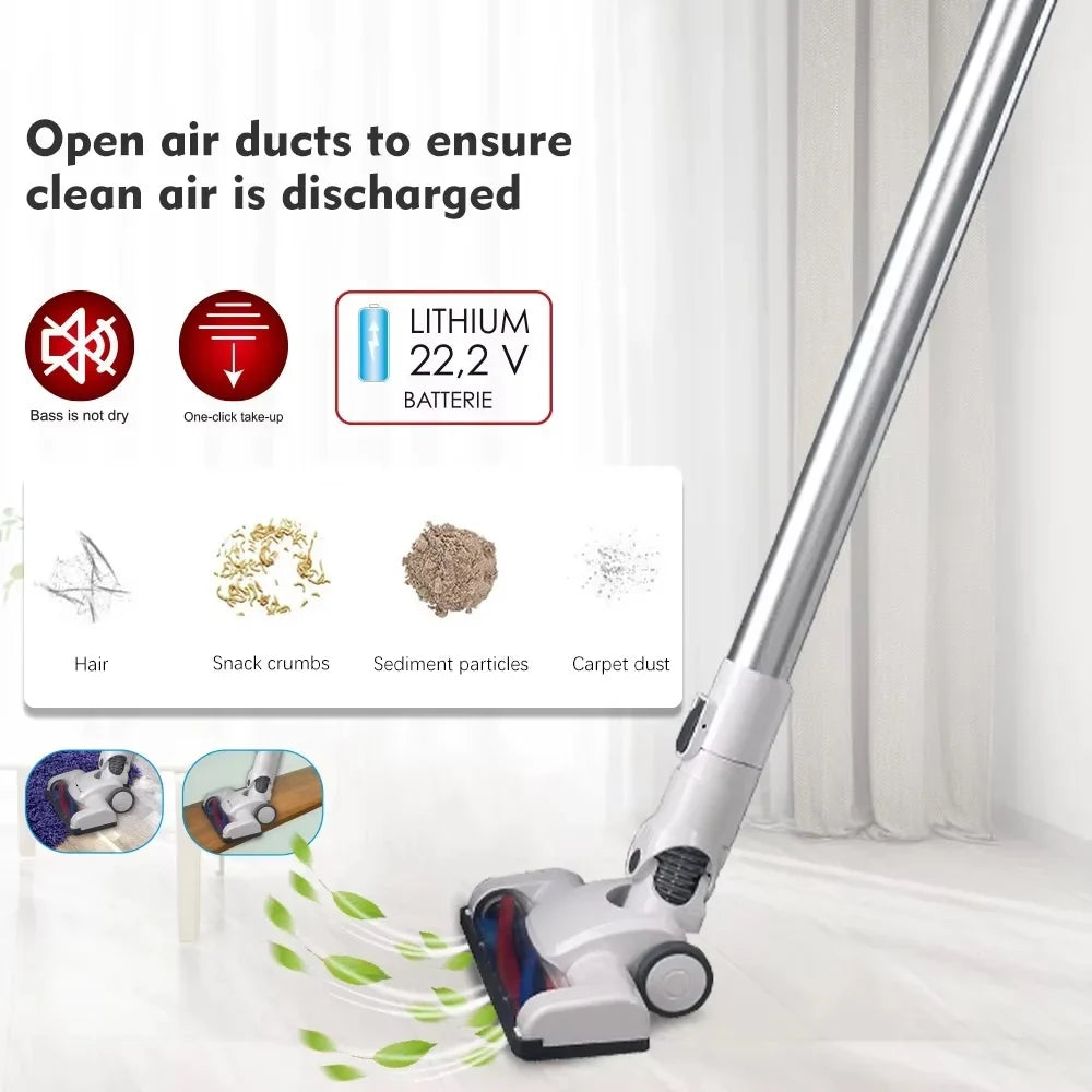 Aspirator fara fir, RAF R8669, 120 W, vertical si de mana, 2 in 1, 54-126 cm lungime, 16 cm latime, alb