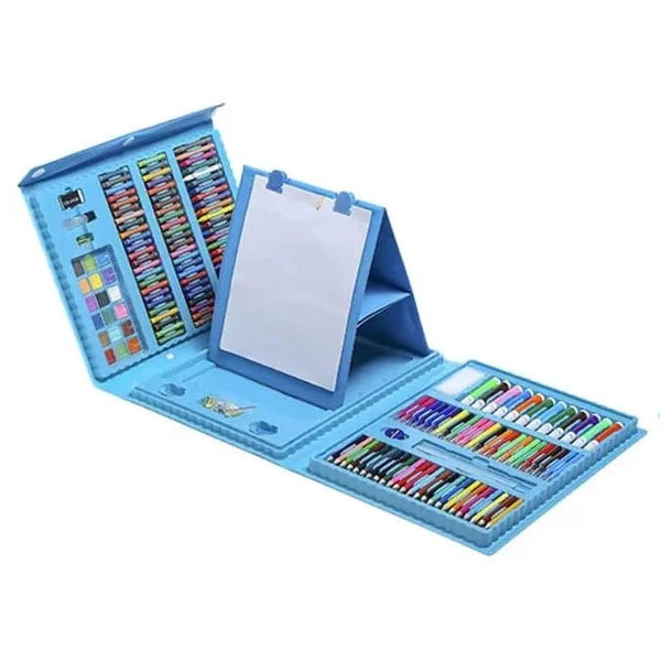 Set Pictura si Desen pentru Copii 208 Piese Suport Foaie Desen Albastru 3+ Ani - detaliu produs