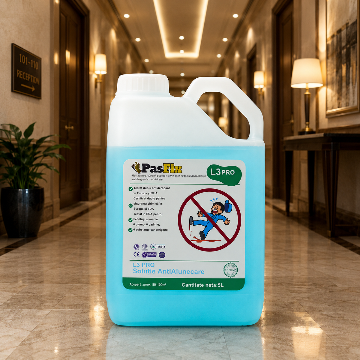 PasFix L2 PLUS Solutie Antialunecare 1L Profesionala Bai Bucatarii Birouri - detaliu produs