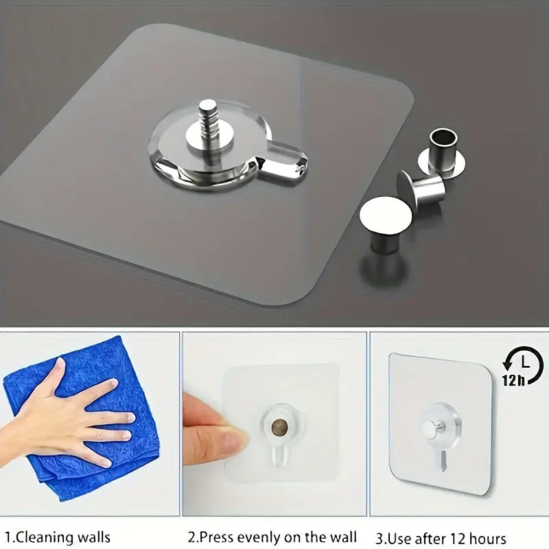 Set 10 suporturi autoadezive pentru perete, fara gaurire, potrivite pentru poze, rame foto, oglinzi sau decoratiuni