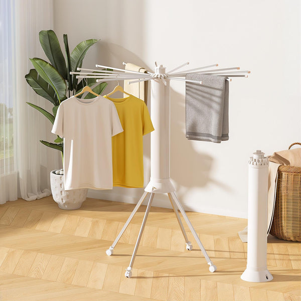 RESIGILAT - Uscator de rufe tip trepied, pliabil si compact, cu 16 brate rotative, pentru interior si exterior, 125cm