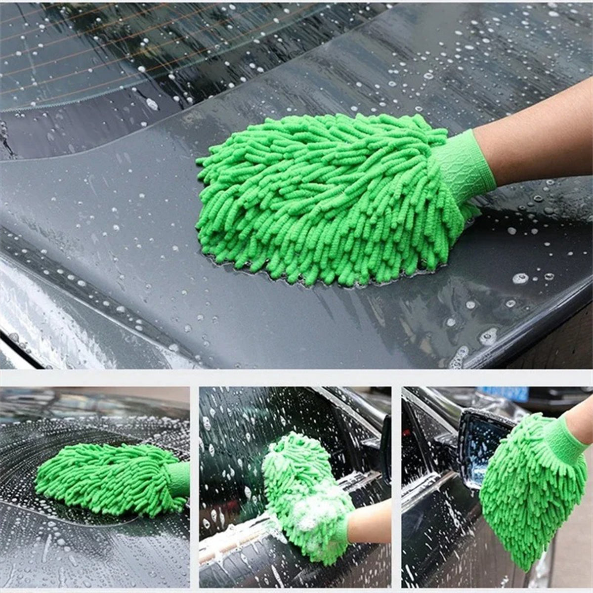 Manusa Spalare Auto Chenille Izolata Interior Microfibra Verde - detaliu produs