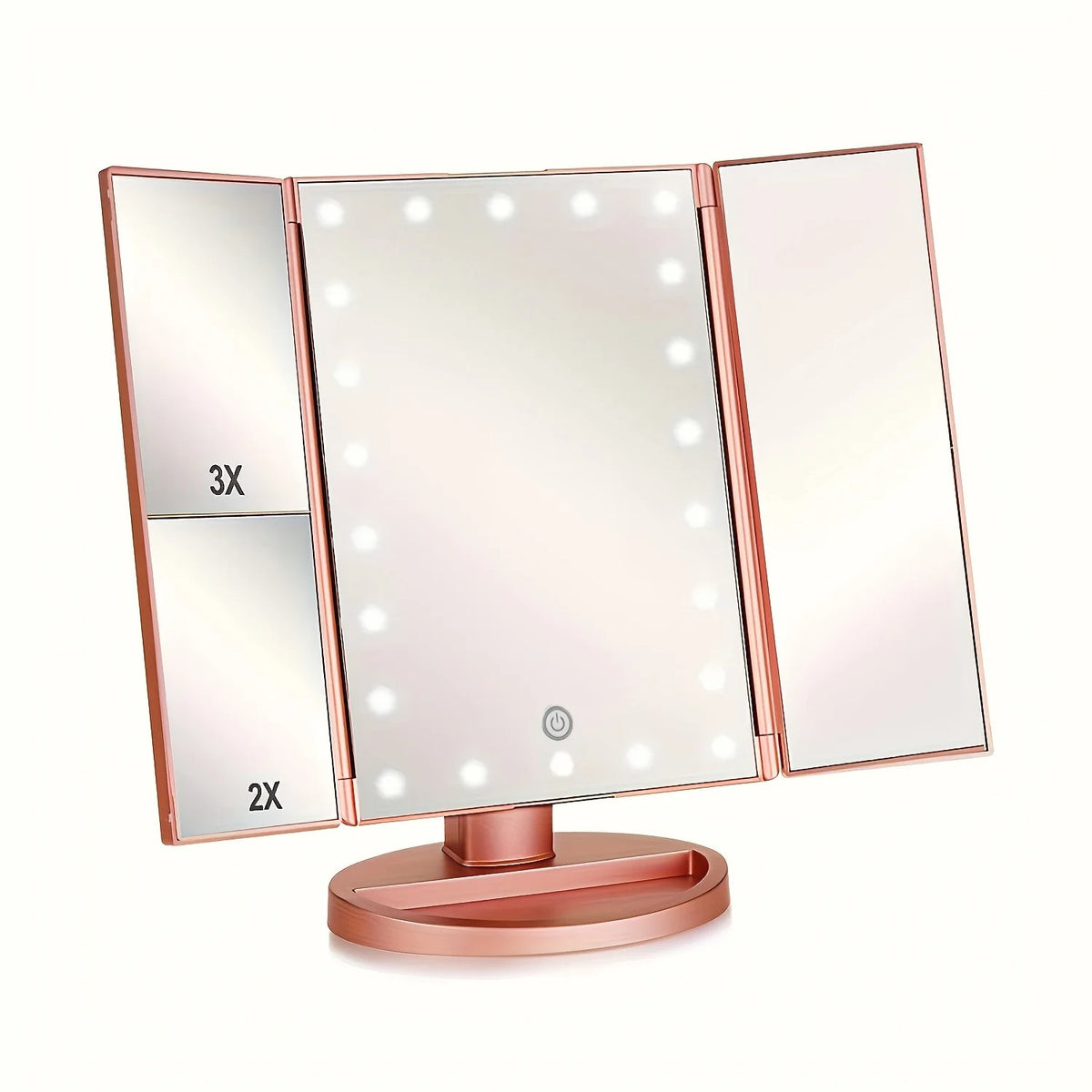 Oglinda cosmetica LED extensibila, buton tactil