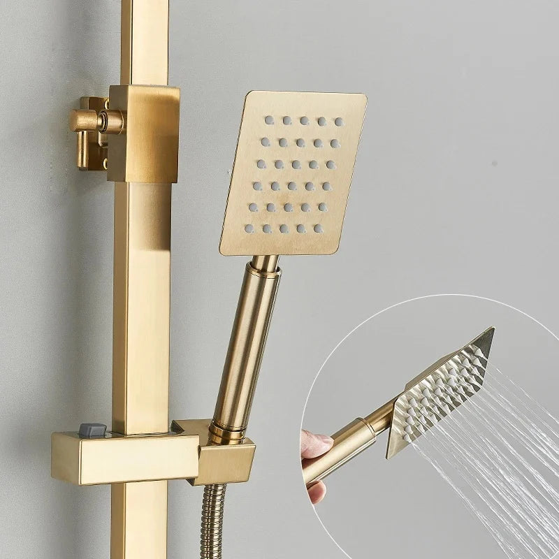 Coloana Dus cu Baterie Monocomanda Auriu Periat 104cm Design Modern - detaliu produs