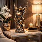 Statueta decorativa inger protector cu copii – eleganta si simbol al protectiei divine, 30 cm
