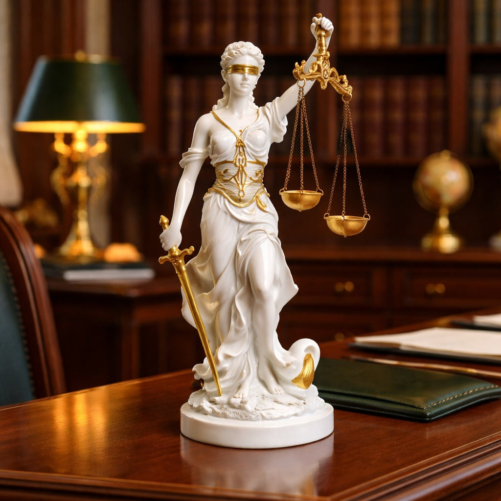 Statueta Lady Justice decorativa 20 cm – simbol al echilibrului si dreptatii