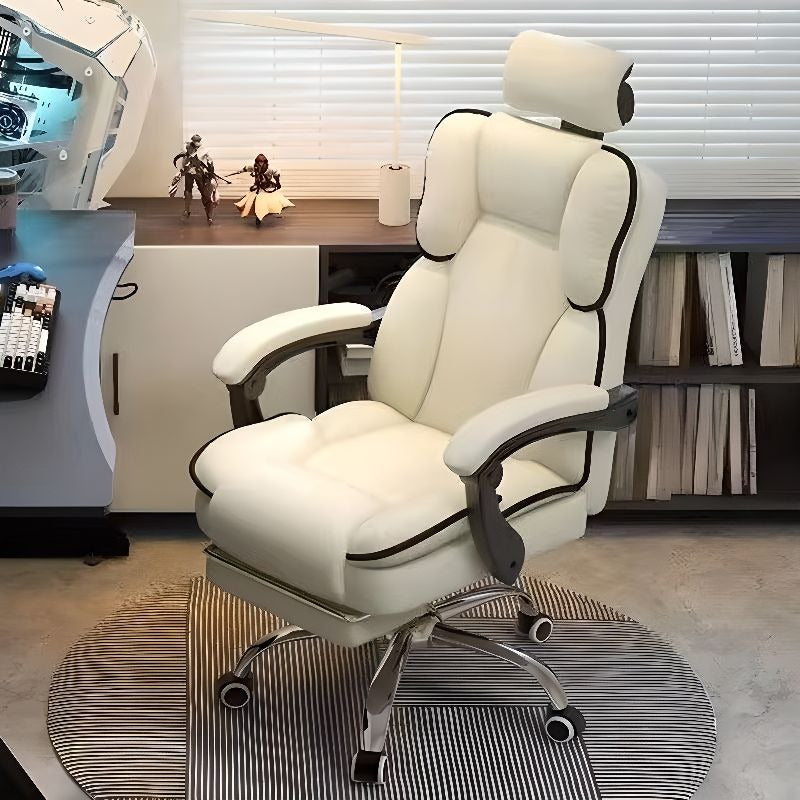 Scaun Ergonomic Directorial cu Suport Picioare Rabatabil Piele Ecologica