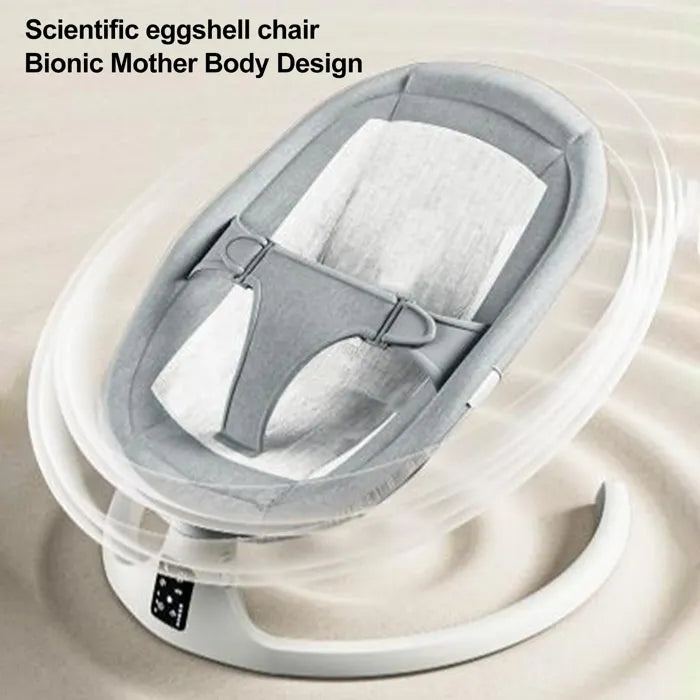 Leagan electric pentru bebelusi, unghiuri de balansare ajustabile, cu telecomanda, bluetooth si plasa anti-insecte