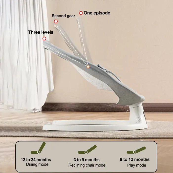 Leagan electric pentru bebelusi, unghiuri de balansare ajustabile, cu telecomanda, bluetooth si plasa anti-insecte
