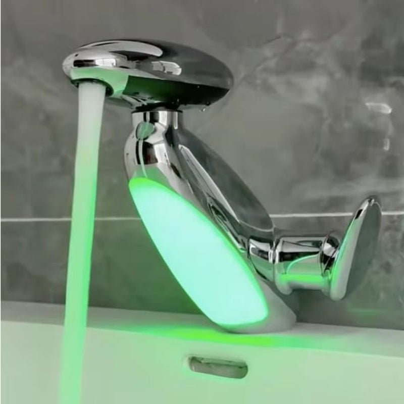 Baterie Chiuveta Baie Premium, 4 Tipuri de Jet, Cap Retractabil, Iluminare LED, Control Inteligent al Apei, Cartus Ceramic