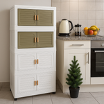 Dulap Modular cu 4 Nivele, Usi Magnetice si Roti – 53,5x25x100 cm