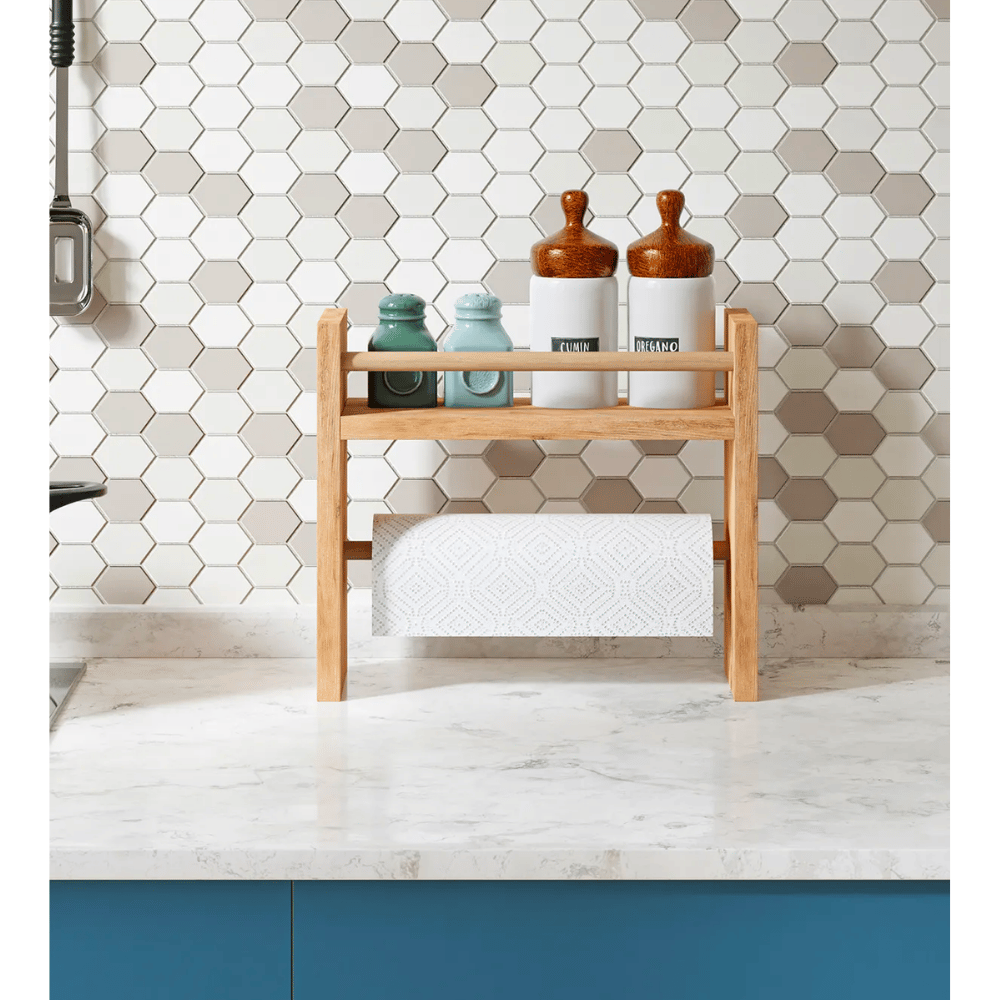 Raft bucatarie cu suport prosop hartie, organizator condimente, 30x13.5x29 cm