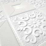 Tapet Autoadeziv 3D Alb 70x70 cm Waterproof Perete Tavan Decorativ Ornamental