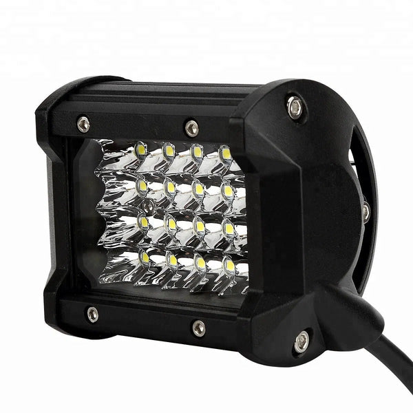 Proiector LED auto off-road 72W, 24 LED-uri, lumina alba, model dreptunghiular